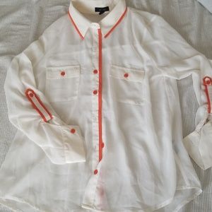 Blouse with orange detail